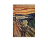ZZHCMP Edvard Munch The ScreamMural - Póster de lienzo para decoración de sala de estar, dormitorio y oficina, antiincrustante, impermeable, a prueba de humedad, regalo juvenil, estilo sin marco, 20 x