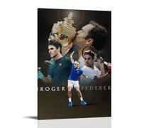 ZZHCMP Roger FedererMural Póster de lienzo para decoración de sala de estar, dormitorio y oficina, antiincrustante, impermeable, a prueba de humedad, marco de regalo para jóvenes, estilo 40 x 60 cm