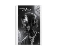 ZZHCMP Travis Scott UtopiaMural - Póster de lienzo para decoración de sala de estar, dormitorio y oficina, antiincrustante, impermeable, a prueba de humedad, regalo juvenil, estilo sin marco, 50 x 75