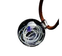 ZZHIWEENHUJPOD Collar con colgante de cristal de cielo estrellado cósmico, hecho a mano, joyería con personalidad, talla única, Vidrio, Glass