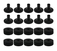 ZZHXSM 10 juegos de soporte de platillo de fieltro Fisher Kit de tambor de plástico soporte de platillos mangas accesorios de tambor, negro