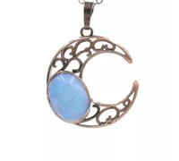 ZZHYGM 10pcs Quartz Beads Inlaid Retro Moon Gemstone Pendants Necklace Jewelry Making
