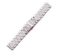 ZZHYGM 18 20mm Stainless Steel Middle Ceramic Links Watch Band Men Lady White Black Clock Accessories watchband Strap
