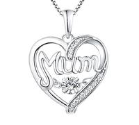 ZZHYGM 18K White Gold Heart Shaped Necklace Hollow Mum 12 Month Birthstone Box Women Necklaces