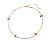 ZZHYGM Accessorie For Women, Bohemia Multicolor Mixed Beads Cute Cartoon Seed Beaded Necklace Sweet Jewelry, Mushroom Choker