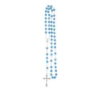 ZZHYGM Accessorie Sterling Silver For Women and Men - 1Pc Catholic Rosary Pendants Religious Round Crystal Bead Necklace, Mary Jesus Cross Pendant Long Beads