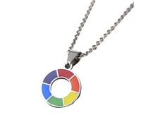 ZZHYGM Accessorie Sterling Silver Trans For Unisex, Round Pendant Rainbow Gay LesbianGay Pride Flags, Bisexual Transgender Double Venus Necklace Holiday