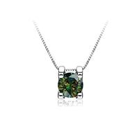 ZZHYGM Accessories 1 to 2CT Moissanite Pendant Necklaces for Women, D Color Blue/Yellow/Green Diamond Necklace, Ox Head Jewelry s