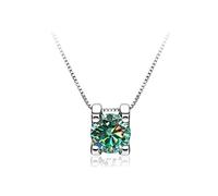 ZZHYGM Accessories 1 to 2CT Moissanite Pendant Necklaces for Women, D Color Blue/Yellow/Green Diamond Necklace, Ox Head Jewelry s