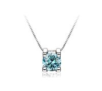 ZZHYGM Accessories 1 to 2CT Moissanite Pendant Necklaces for Women, D Color Blue/Yellow/Green Diamond Necklace, Ox Head Jewelry s