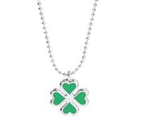 ZZHYGM Accessories For Women and Girls, Shaped Neck Chain Four Leaves Plant Green Crystal Pendant, Short Leaf Necklace
