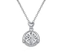 ZZHYGM Accessories Heart Women, 1CT D Color Moissanite Pendant Necklace, Crown Pink/Blue/Yellow Diamond Necklaces, Jewelry s for Wife Mom