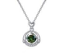ZZHYGM Accessories Heart Women, 1CT D Color Moissanite Pendant Necklace, Crown Pink/Blue/Yellow Diamond Necklaces, Jewelry s for Wife Mom
