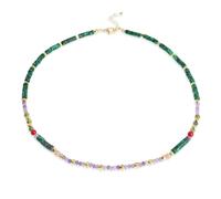 ZZHYGM Bohemian Beaded Choker Necklaces for Women Teen Girls - Dainty Handmade Energy Natural Turquoise Malachite Crystal Gemstone Gold Seed Bead Statement Chain Beachy Accessories Jewelry