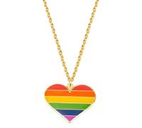 ZZHYGM - Collar con colgante de corazón y puente de arco iris para mujeres y hombres, transgénero pansexual Genderqueer Pride Asexual, A, A