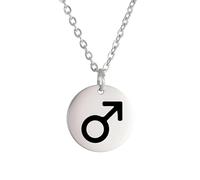 ZZHYGM - Collar de plata de ley 925 para hombres y mujeres, amuleto de símbolo de planeta, pequeño dije de Júpiter, símbolos alquímicos de Plutón, collar de Saturno dorado, A, A