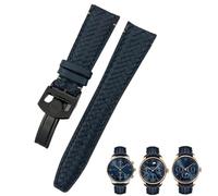 ZZHYGM Crafted Italian Woven Watchband - Blue Soft Leather Pilot's Watch Strap