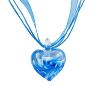 ZZHYGM Fashion Glass Heart Pendant Necklace Elegant Rose Flower Collar Choker Temperament Necklaces Neck Chain Valentines Day