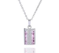 ZZHYGM Fashion Versatile Jewelry Square Purple Gems Full Diamond Necklace Short Clavicle