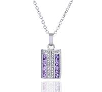ZZHYGM Fashion Versatile Jewelry Square Purple Gems Full Diamond Necklace Short Clavicle