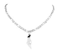 ZZHYGM Fashionable Necklace Chain Fashionable Map Pendant Necklace Stainless Steel Neckchain Accessory