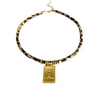 ZZHYGM Fashionable Stainless Steel Leopard Print Necklace Soft Rope Cord Neckchain for Trendy Women and Unique Jewelry