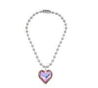 ZZHYGM Girl 925 Sterling Silver For Women, Colorful Big Glass Aesthetic Jewelry, Olivia Necklace Gold Red Heart Gifts