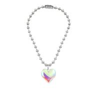 ZZHYGM Girl 925 Sterling Silver For Women, Colorful Big Glass Aesthetic Jewelry, Olivia Necklace Gold Red Heart Gifts