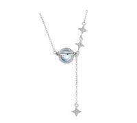 ZZHYGM Girls Accessories 92 Planet Pendant Necklace Women Light Luxury Shiny Moonlight Crystal Necklaces-T26 Birthday Thing