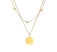 ZZHYGM Girls Accessories Four Leaf Necklace for Female Girls, Minimalist Pendant - 4 Leaf Necklace, Alhambra Necklace, Lucky Necklace for Birthday Valentine