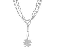 ZZHYGM Girls Accessories Four Leaf Necklace for Female Girls, Minimalist Pendant - 4 Leaf Necklace, Alhambra Necklace, Lucky Necklace for Birthday Valentine