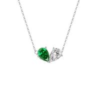 ZZHYGM Girls Accessories, Green Leaf Necklace for Women and Girls, Green Overlap Heart Leaves Pendant Necklace, Green Heart Leaf Necklace, Green Leaf Shape, Short Leaf Necklace