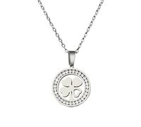 ZZHYGM Girls Accessories Heart Shaped Four Leaf Necklace For Women Girls, Delicate Crystal Rhinestone Pendant - 4 Leaf Necklace, Alhambra Necklace, Lucky