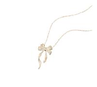 ZZHYGM Girls Accessories New Elegant Bow Pendant Necklace Beads Clavicle Chain Fine Jewelry For Wedding Party Women things-T85 Birthday Thing