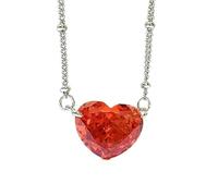 ZZHYGM Heart Shape Pink Yellow 5a Pendant Necklace for Women Wedding Jewelry s