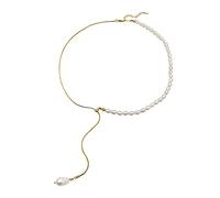 ZZHYGM Imitation Elegant Big Water Clavicle Adjustable Fashion Choker Chain Drop Pearl Necklaces Pendants Necklace with E