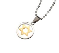 ZZHYGM Jewelry New 2025 Israeli Pendant Shield of David Hexagram Stainless Steel Necklace Men's and Women's Jewish Religious with For You Accessories Trendy Creative Thing Thing