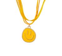 ZZHYGM - Lindo collar con colgante redondo irregular y hermoso de sonrisa, collares preparados para la cara para mujeres y niñas, A, A