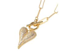 ZZHYGM Love Heart Pendant Necklace Romance Designs Sturdy Brass with Stylish Special Presents for Women Casual