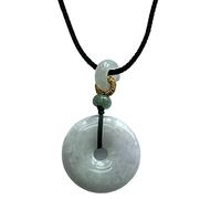 ZZHYGM Necklaces Natural Grade A Jadeite Jade Cross Donut Butterfly Dragon Angel Laughing Buddha Pendant Necklace Birthday Gift
