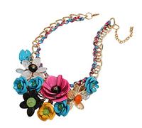 ZZHYGM Necklaces Pendants Mother's Day Easter s Women Floral Chain Crystal Statement Bib Big Chunky Collar Fashion Jewelry L Initial Necklace