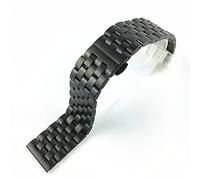 ZZHYGM Solid Stainless Steel Flat Interface Watch Men's and Women's Metal Matte Butterfly Buckle Wrist Band Belt 18mm19mm20mm21mm22mm24mm26mm