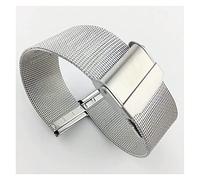 ZZHYGM Stainless Steel Watch Fine Mesh Belt Male Line watchband Ultra-Thin Safety Buckle Black 18 20mm