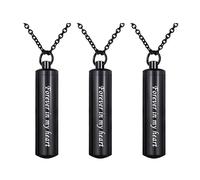 ZZHYGM Steel Cylinder Cremation Urn Necklace For Ashes with Practical Engraving Touching Memorial Jewelry Keepsakes