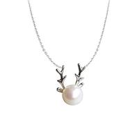ZZHYGM Western Necklace, Necklace for Teen Girls Pearl Shaped Antler Wedding Necklace 450mm for Women