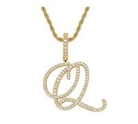 ZZHYGM Women Ramadan Mother's Day Chain Hop Hip Jewelry Necklace Diamond Women's Pendant Letter Men's Capital Pendants Necklaces for Sister