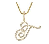 ZZHYGM Women Ramadan Mother's Day Chain Hop Hip Jewelry Necklace Diamond Women's Pendant Letter Men's Capital Pendants Necklaces for Sister