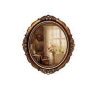 ZZHYTANG Arte de Pared Vintage con Marco Oval, Impresiones Florales y paisajísticas de Mediados de Siglo, decoración retró for Dormitorio y Sala(C,21x26cm(7in))