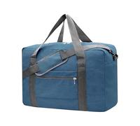ZZHYTANG Bolsa de viaje personal aprobada por aerolíneas, bolsa de fin de semana plegable impermeable con correa de hombro desmontable y funda for trolley, 30L(Azul)