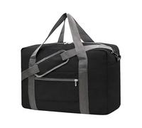 ZZHYTANG Bolsa de viaje personal aprobada por aerolíneas, bolsa de fin de semana plegable impermeable con correa de hombro desmontable y funda for trolley, 30L(Negro)